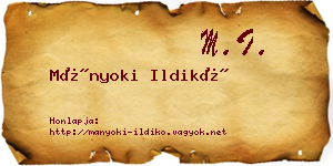 Mányoki Ildikó névjegykártya